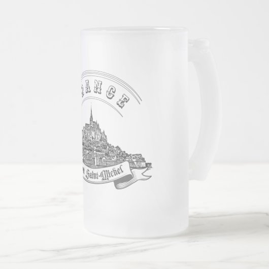 Mittelalterliches Kloster Mont Saint Michel. Frank Mattglas Bierglas (VorderseiteRechts)