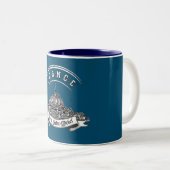 Mittelalterliches Kloster Mont Saint Michel. Frank Zweifarbige Tasse (VorderseiteRechts)