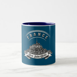 Mittelalterliches Kloster Mont Saint Michel. Frank Zweifarbige Tasse