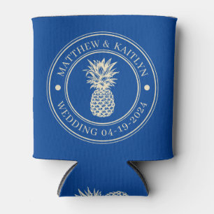 Mittelalterliches königliches Ananas-Hochzeitswapp Dosenkühler
