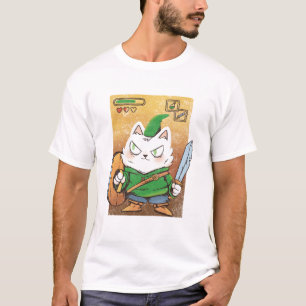 Mittelalterliches Kriegerkatzen-Ritter-T-Shirt Lus T-Shirt