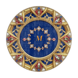 Mittelalterliches künstlerisches goldenes Ornament Schneidebrett