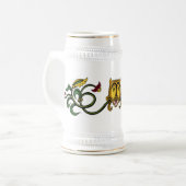 Mittelalterliches Löwendesign Bierglas (Vorderseite Links)