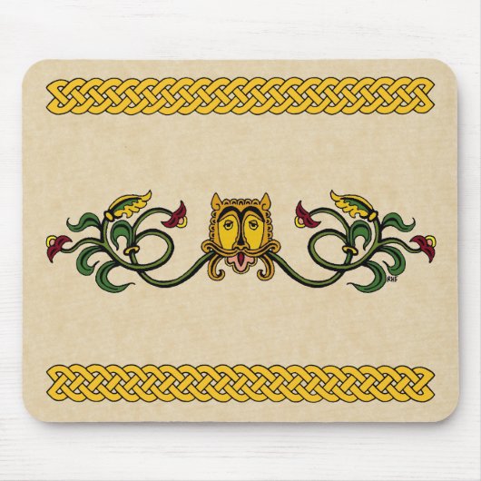 Mittelalterliches Löwendesign Mousepad (Vorne)