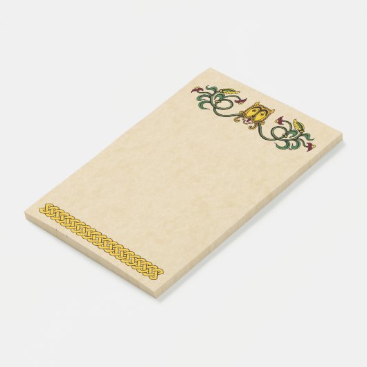 Mittelalterliches Löwendesign Post-it Klebezettel (angewinkelt)