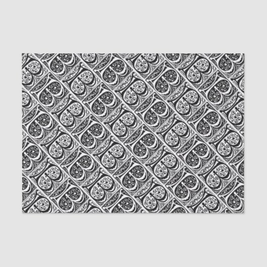 Mittelalterliches Manuskript belichtetes Monogramm Seidenpapier (Vorderseite)