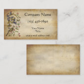 Mittelalterliches Manuskript-Blumenvogel Visitenkarte (Vorne/Hinten)