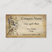 Mittelalterliches Manuskript-Blumenvogel Visitenkarte (Vorderseite)