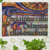 Mittelalterliches Manuskript-Detail Geschirrtuch (Gefaltet)