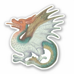 mittelalterliches Manuskript Dragon Vinyl Sticker