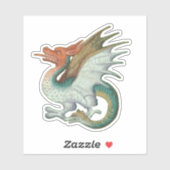 mittelalterliches Manuskript Dragon Vinyl Sticker (Blatt)