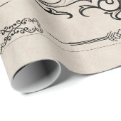 Mittelalterliches Manuskript Elegante Hochzeit Geschenkpapier (Rolleneckpunkt)