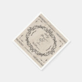 Mittelalterliches Manuskript Elegante Hochzeit Serviette (Ecke)