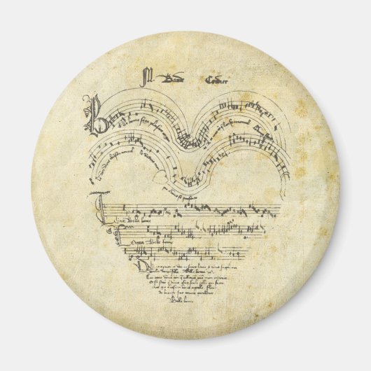 Mittelalterliches Manuskript Herz Magnet (Vorne)