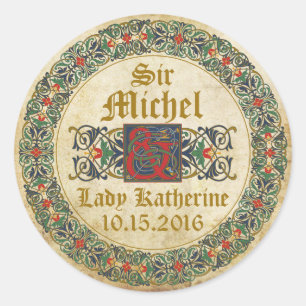 Mittelalterliches Manuskript mit dem Gütesiegel Ho Runder Aufkleber