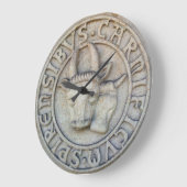 Mittelalterliches Metzger Relief mit Kuh und Bulle Große Wanduhr (Winkel)