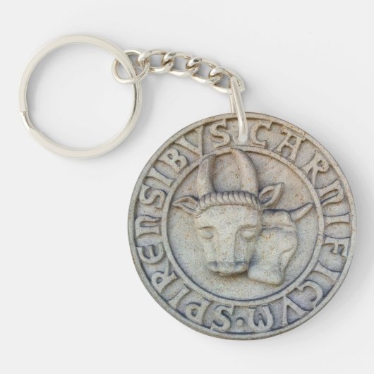 Mittelalterliches Metzger Relief mit Kuh und Bulle Schlüsselanhänger (Vorderseite)