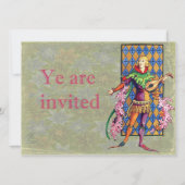 Mittelalterliches Minstrel und Lute Einladung (Vorderseite)
