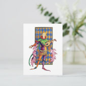 Mittelalterliches Minstrel und Lute Postkarte (Stehend Vorderseite)