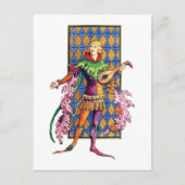 Mittelalterliches Minstrel und Lute Postkarte (Vorderseite)