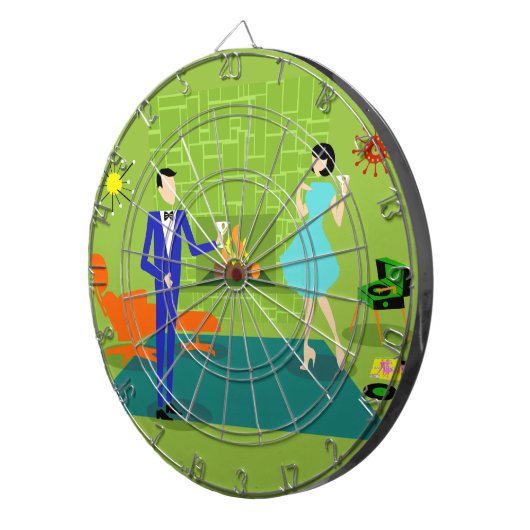 Mittelalterliches Modern Couple Dart Board Dartscheibe (Vorderseite rechts)