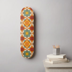 Mittelalterliches modernes atomares Sternenmuster Skateboard
