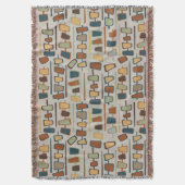 Mittelalterliches, modernes Groovy Throw Blanket Decke (Vorderseite Vertikal)