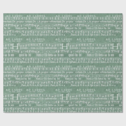 Mittelalterliches Musik-Manuskript-aquamarines Geschenkpapier (Flach)
