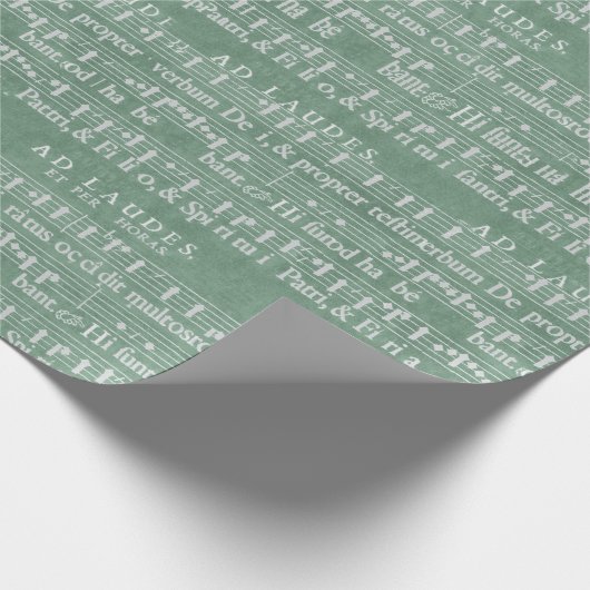 Mittelalterliches Musik-Manuskript-aquamarines Geschenkpapier (Ecke)