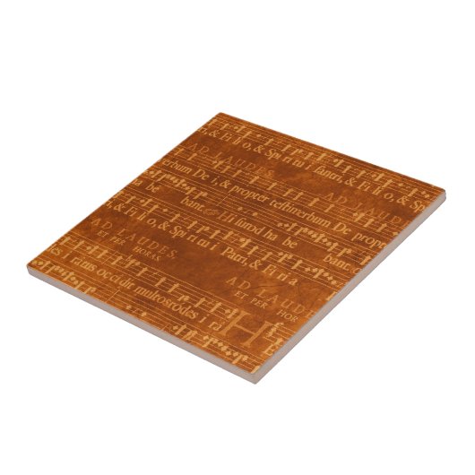 Mittelalterliches Musik-Manuskript, Rost-Farbe Fliese (Seite)