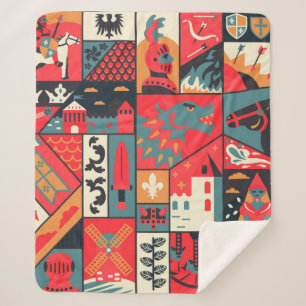 Mittelalterliches Muster nahtlos. Dekortextur Sherpadecke