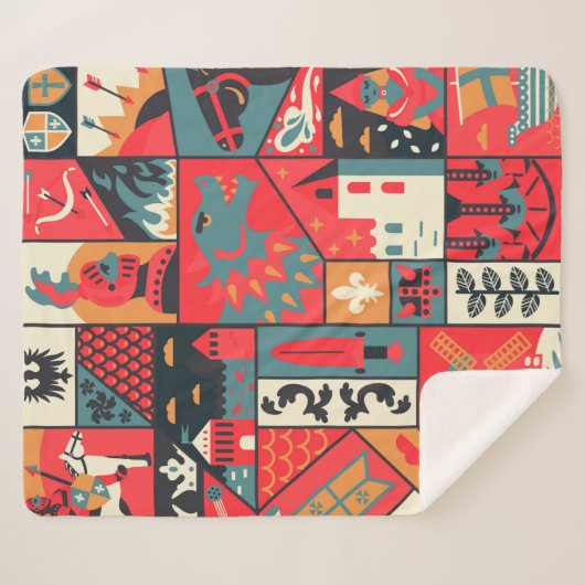 Mittelalterliches Muster nahtlos. Dekortextur Sherpadecke (Vorderseite (Horizontal))