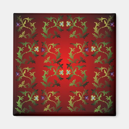 Mittelalterliches Muster Square Magnet (Vorne)