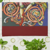 Mittelalterliches Nobelman buntes belichtetes Küchentuch (Gefaltet)