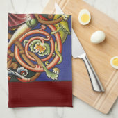 Mittelalterliches Nobelman buntes belichtetes Küchentuch (Viertel Falte)