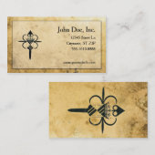 Mittelalterliches Pergament mit Visitenkarte (Vorne/Hinten)