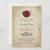 Mittelalterliches Pergament und Wax Siegel Märchen Einladung (Vorderseite)