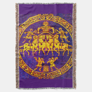 Mittelalterliches Pferd und Soldaten des 12. Jahrh Decke