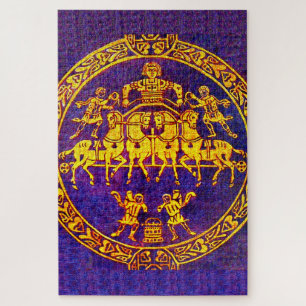 Mittelalterliches Pferd und Soldaten des 12. Jahrh Puzzle