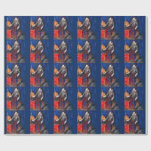 Mittelalterliches Portrait Wrapping Paper Geschenkpapier (Flach)