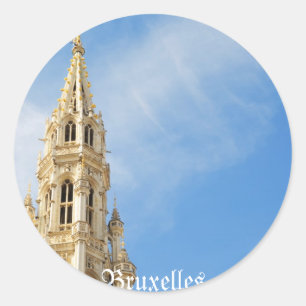 mittelalterliches Rathaus in Brüssel Runder Aufkleber
