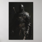 Mittelalterliches Rittergrimm dunkles Poster (Vorne)