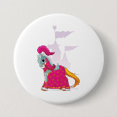 Mittelalterliches Ritterpferd in Armor Fantasie Button (Vorderseite)