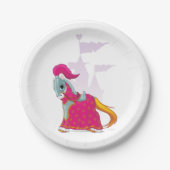 Mittelalterliches Ritterpferd in Armor Fantasie Pappteller (Vorderseite)