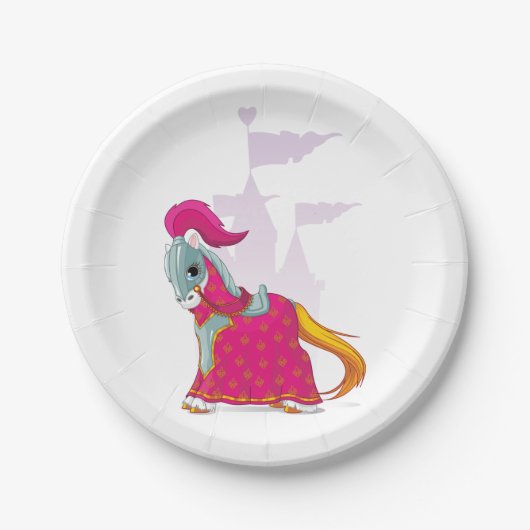 Mittelalterliches Ritterpferd in Armor Fantasie Pappteller (Vorderseite)