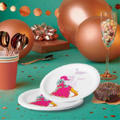 Mittelalterliches Ritterpferd in Armor Fantasie Pappteller