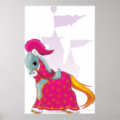 Mittelalterliches Ritterpferd in Armor Fantasie Poster (Vorne)
