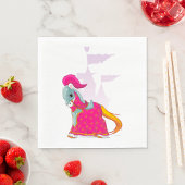 Mittelalterliches Ritterpferd in Armor Fantasie Serviette