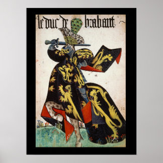 Mittelalterliches Ritterposter Poster