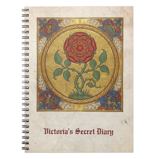 Mittelalterliches Rosen-Botanik-Manuskript Notizblock (Vorderseite)